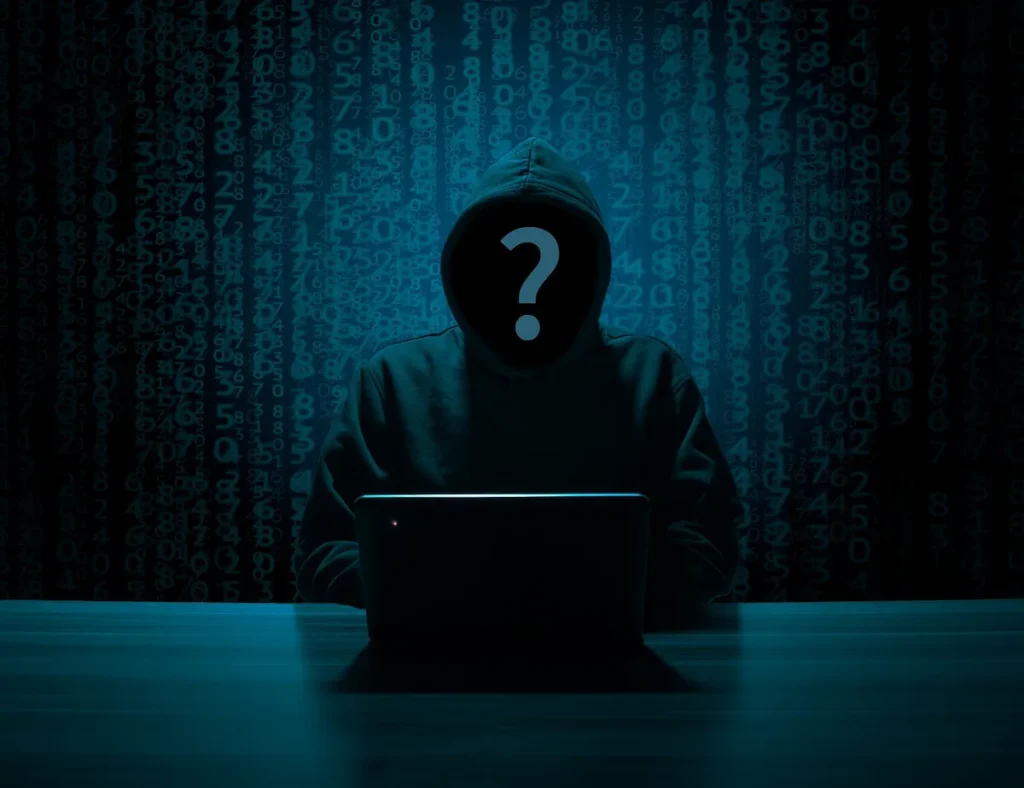 Ilustração sobre hackers e ataques digitais a contas bancárias e sistemas financeiros.