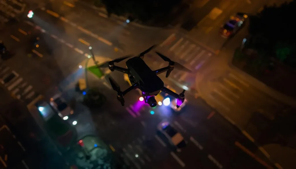 monitoramento em tempo real com drone policial