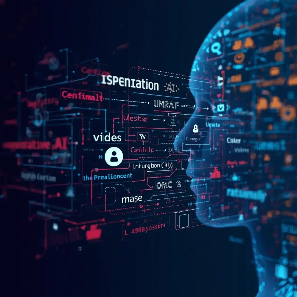 IA generativa criando conteúdo digital automaticamente