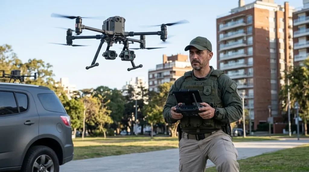 análise de imagens de drone na inteligência policial.