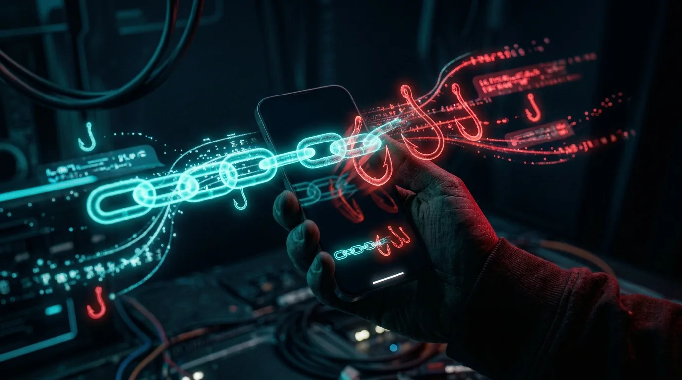 Link falso usado em golpe de phishing por mensagem