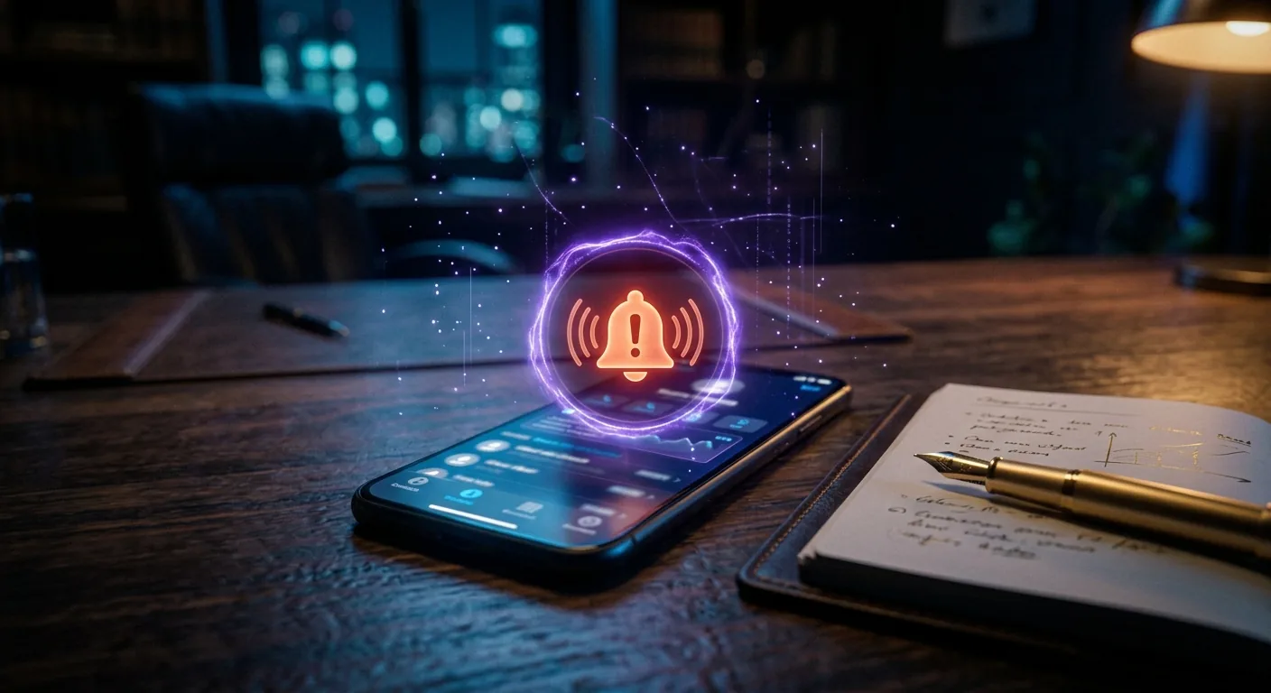 celular com alerta de fraude sobre a mesa, indicando o que fazer após cair no golpe do falso advogado