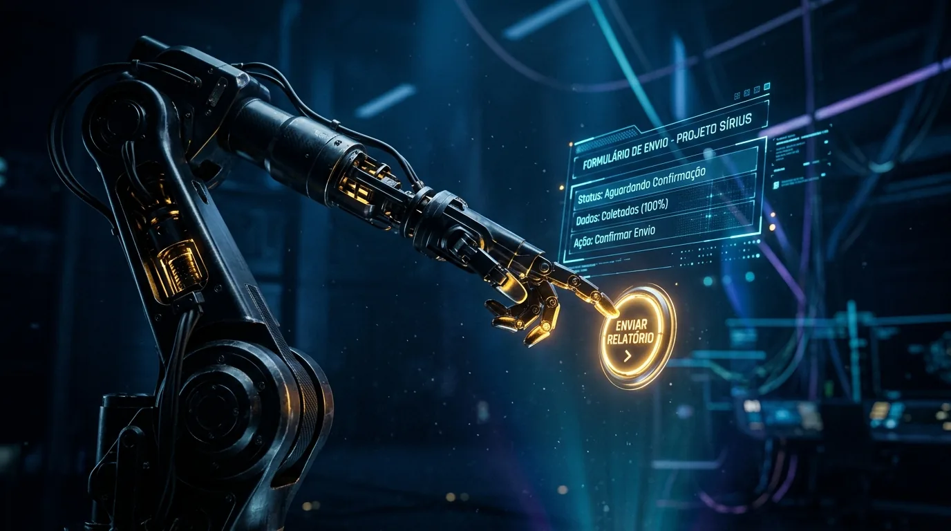 IA da Anthropic prestes a enviar formulário digital, ilustrando a denúncia falsa enviada à polícia